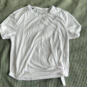 Gymshark white tshirt with tie size medium